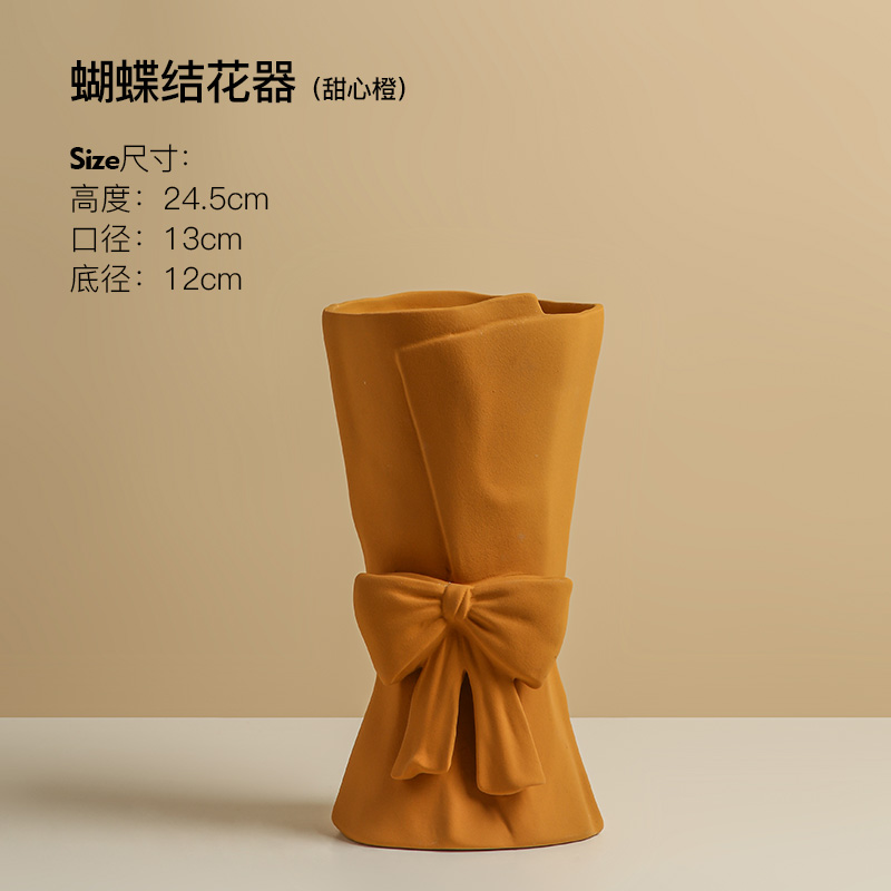 蝴蝶结手捧花器爱马仕橙