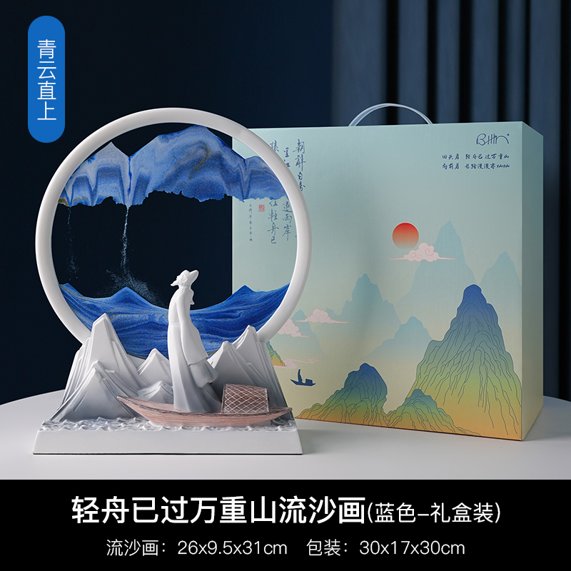 轻舟已过万重山沙画 图片 2